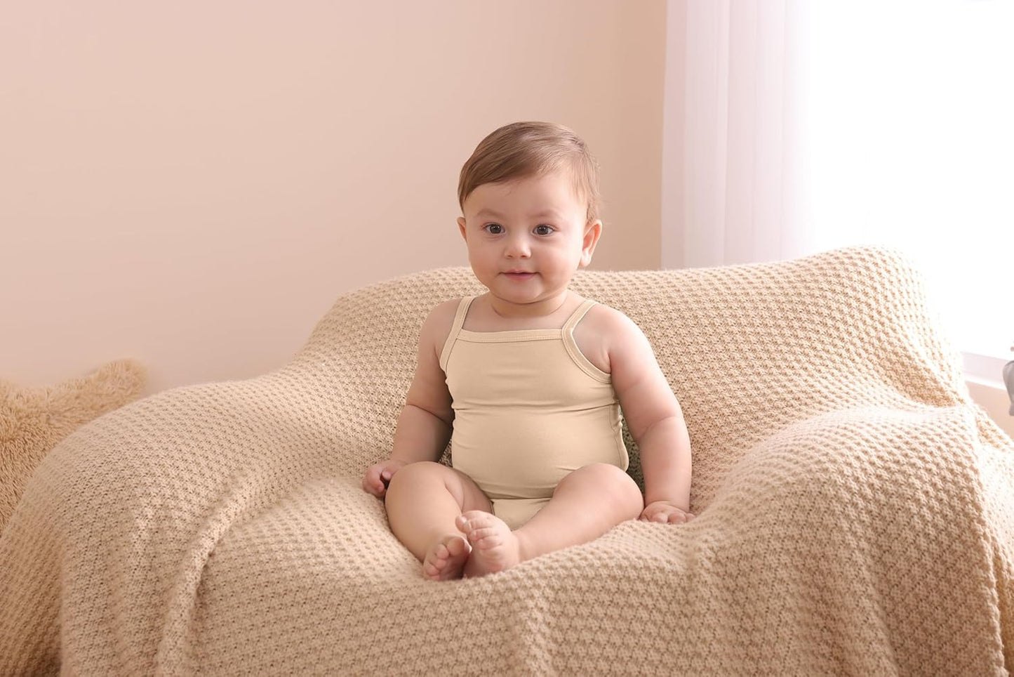 GUISBY Rayon Made from Bamboo Undershirt boy Girl Bodysuit for baby 3-Packs