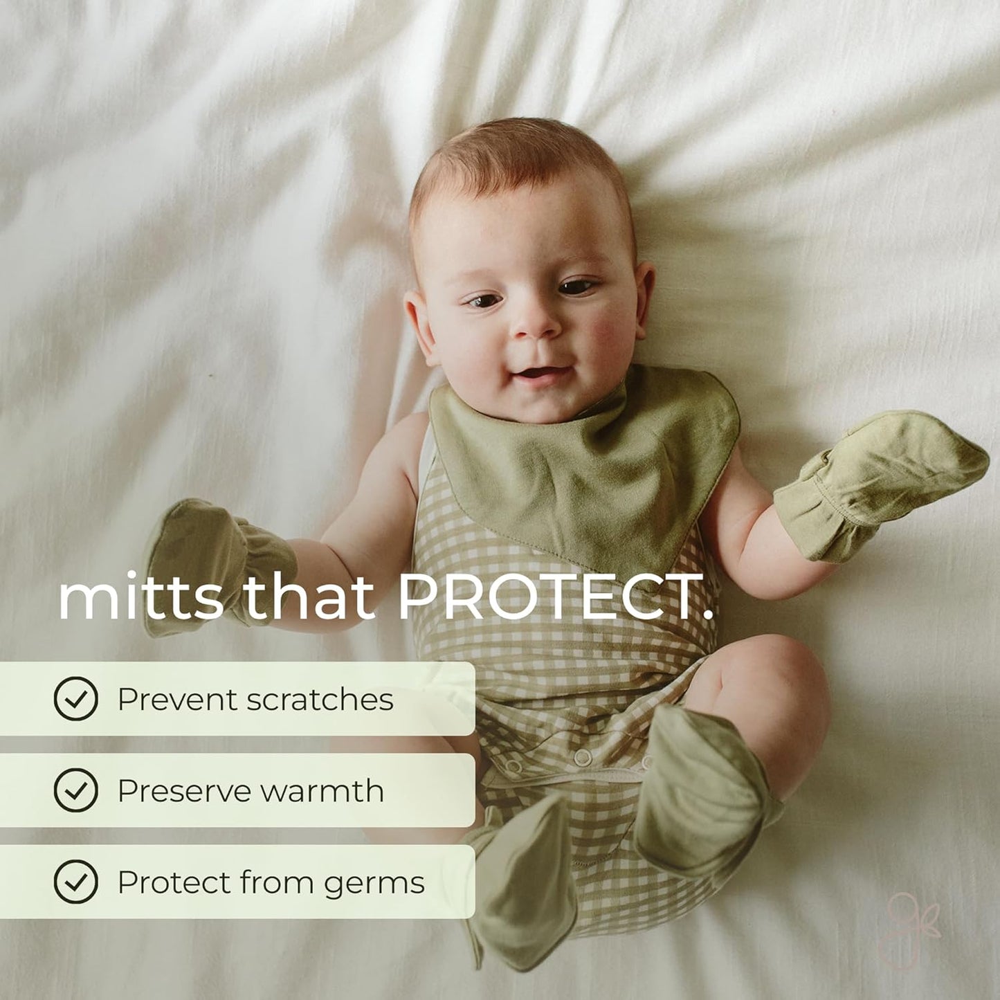 goumikids Viscose Made from Bamboo Cotton Anti-Scratch Soft Stay-On Mitts