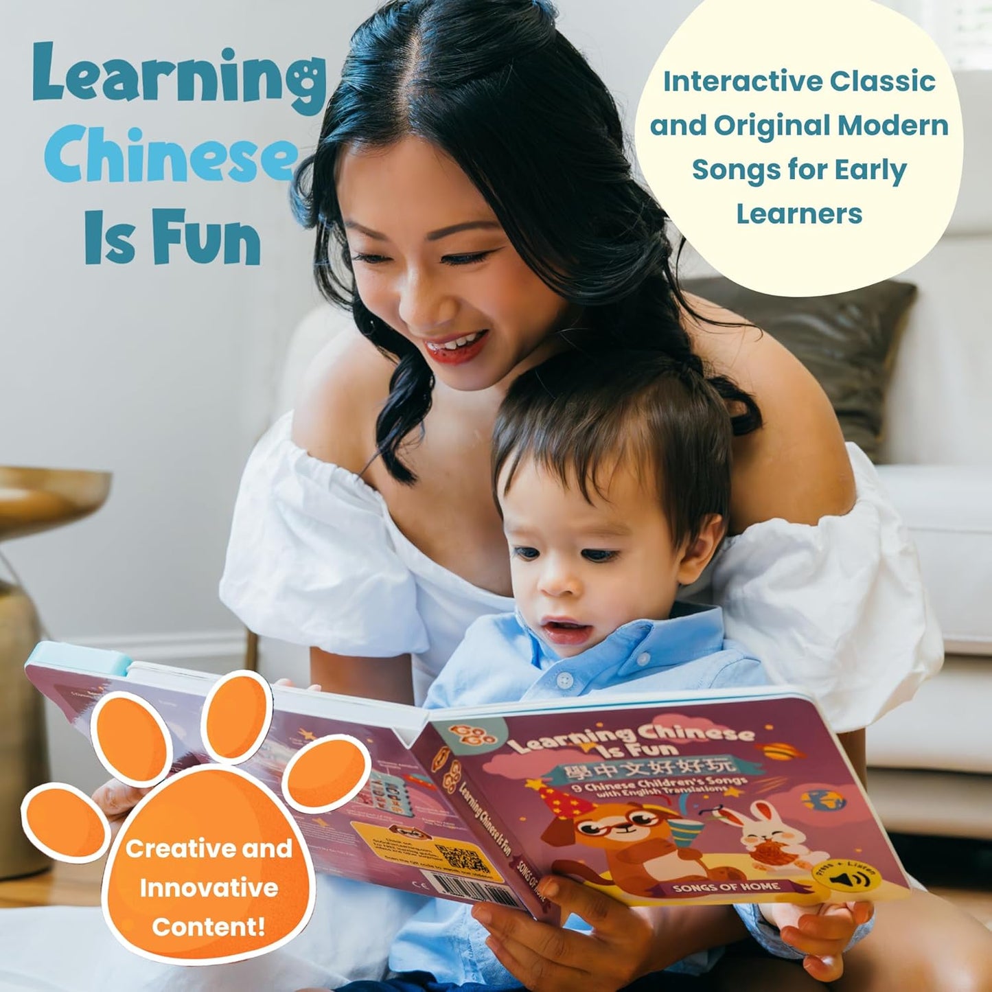 GO GO Learning Chinese is Fun Vol. 2: Bilingual Books for Kids with 8 Songs, Chinese New Year Gifts, Learn Mandarin, Educational Toys, Cultural Learning Book, and Interactive Storybook for Kids