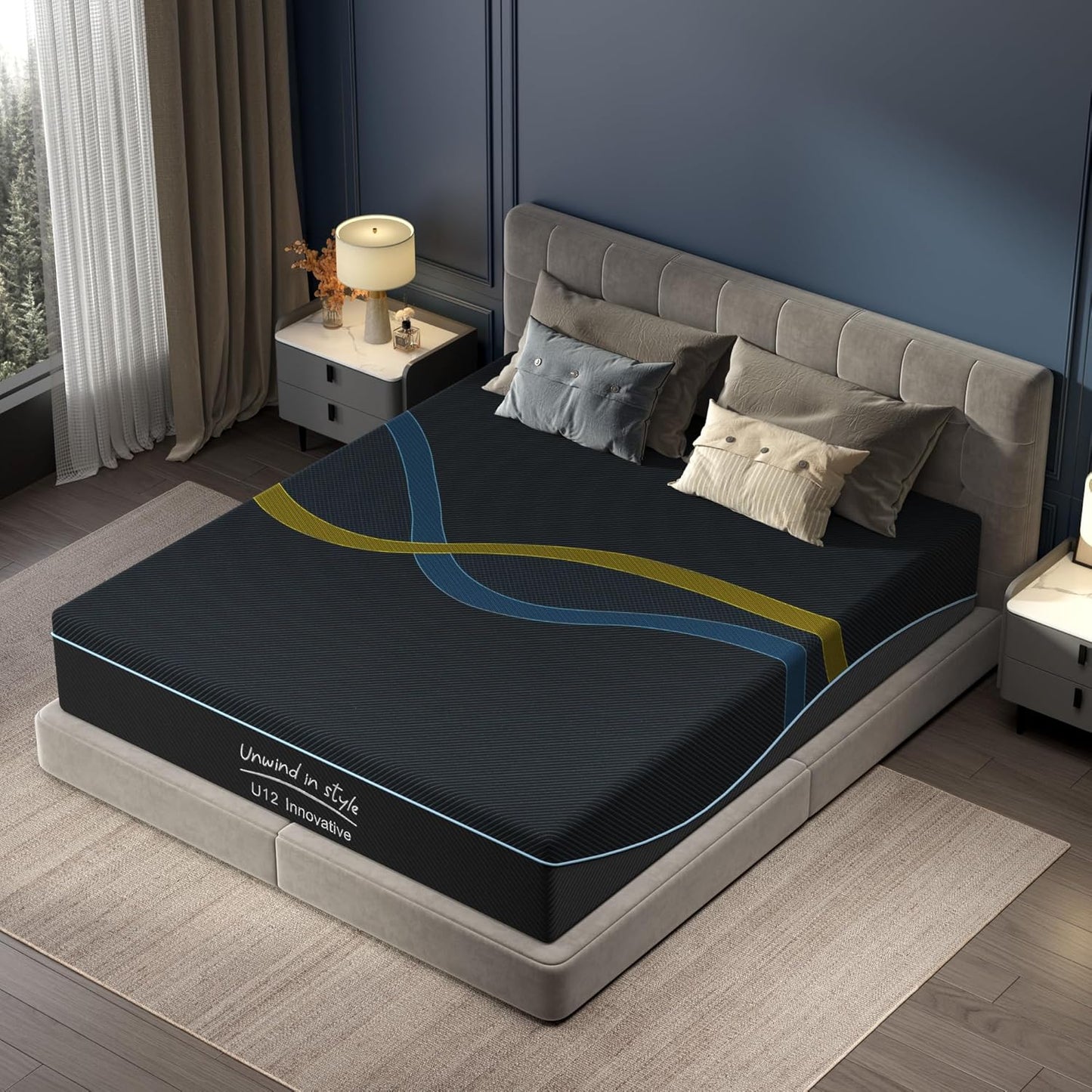 12 inch Queen Mattress Multi-Layer Memory Foam Mattress - Medium Firmness with Bamboo Charcoal & Green Tea Infusion