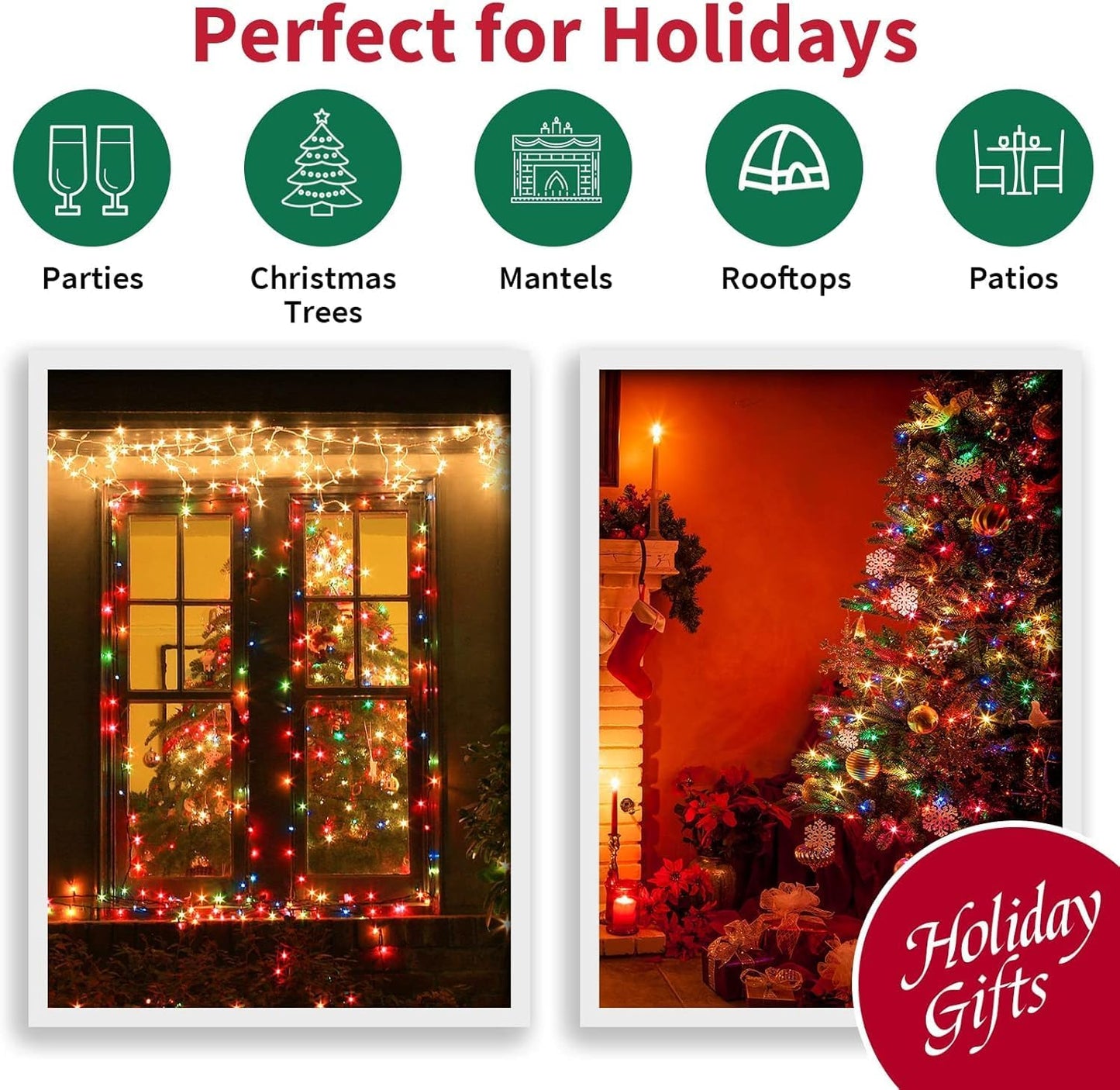 33ft Easter Lights,Christmas Decorative Mini Lights, 100 LED Green Wire Fairy Starry String Lights Plug in, 11 Modes for Indoor Outdoor Xmas Tree Wedding Easter Party Decoration (Multicolor)