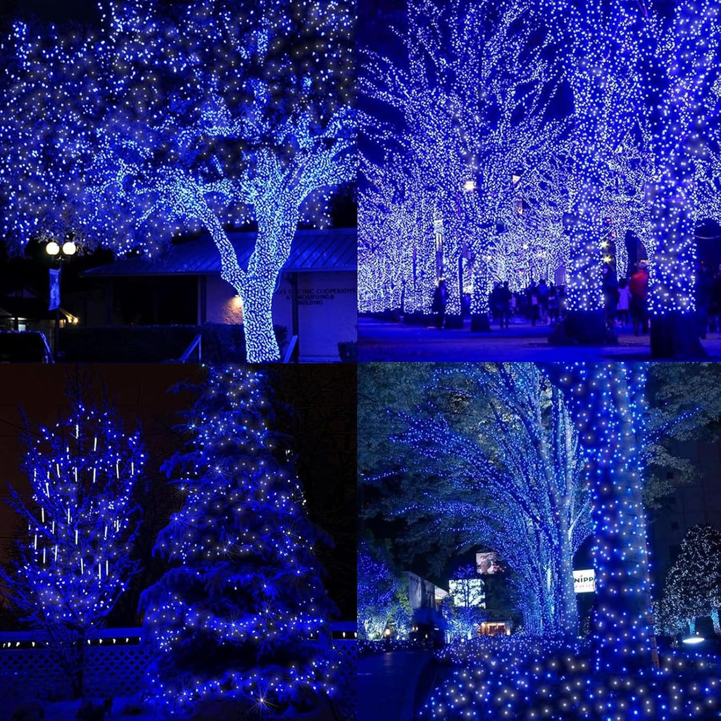 33ft Christmas Decorative Mini Lights, 100 LED Transparent Wire Fairy Starry String Lights Plug in, 16 Lighting Modes for Outdoor Xmas Tree Wedding Party Decoration (White+Blue)