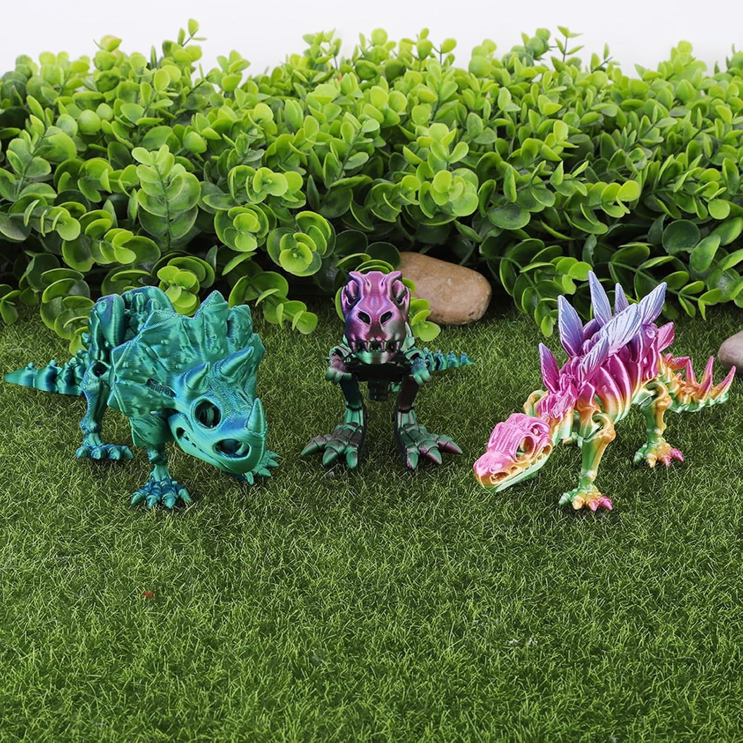3D Printed Dinosaur Toy, Articulated Tyrannosaurus Rex Stegosaurus Triceratops - Mystery Crystal Dinosaur Flexible Toys,Flexible Fidget Toy for Autism/ADHD,Birthday Gift/Desk Toy/Home Decoration