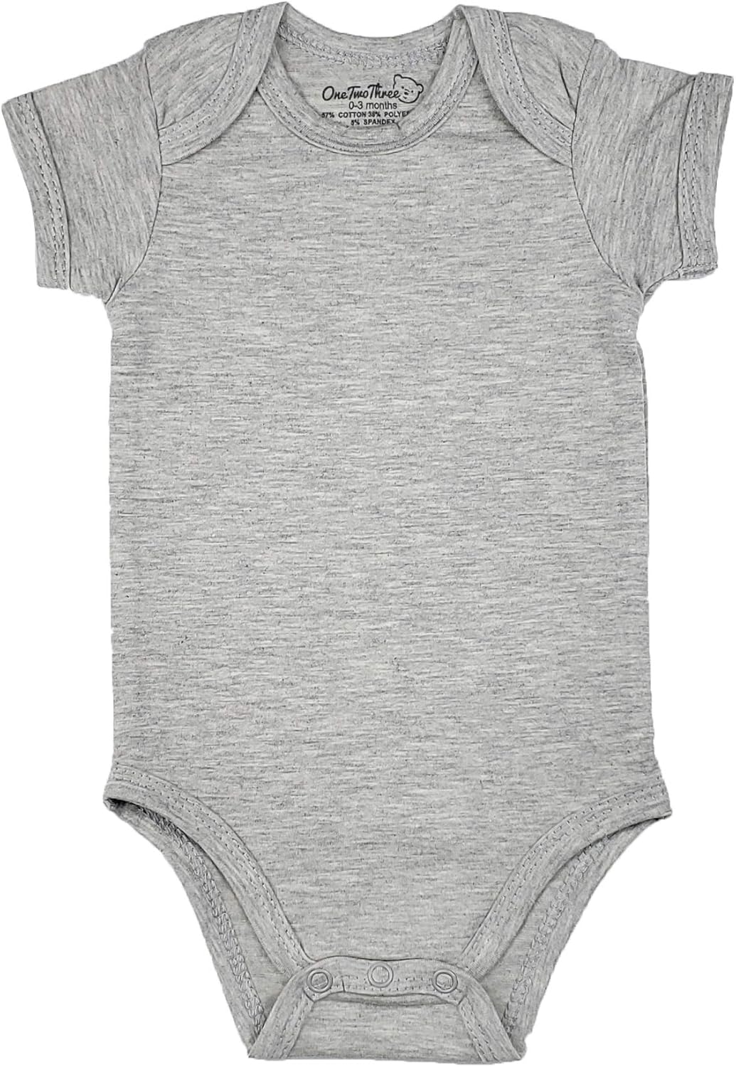 123 Bear Baby Cotton Spandex short-sleeve bodysuits unisex boy girl