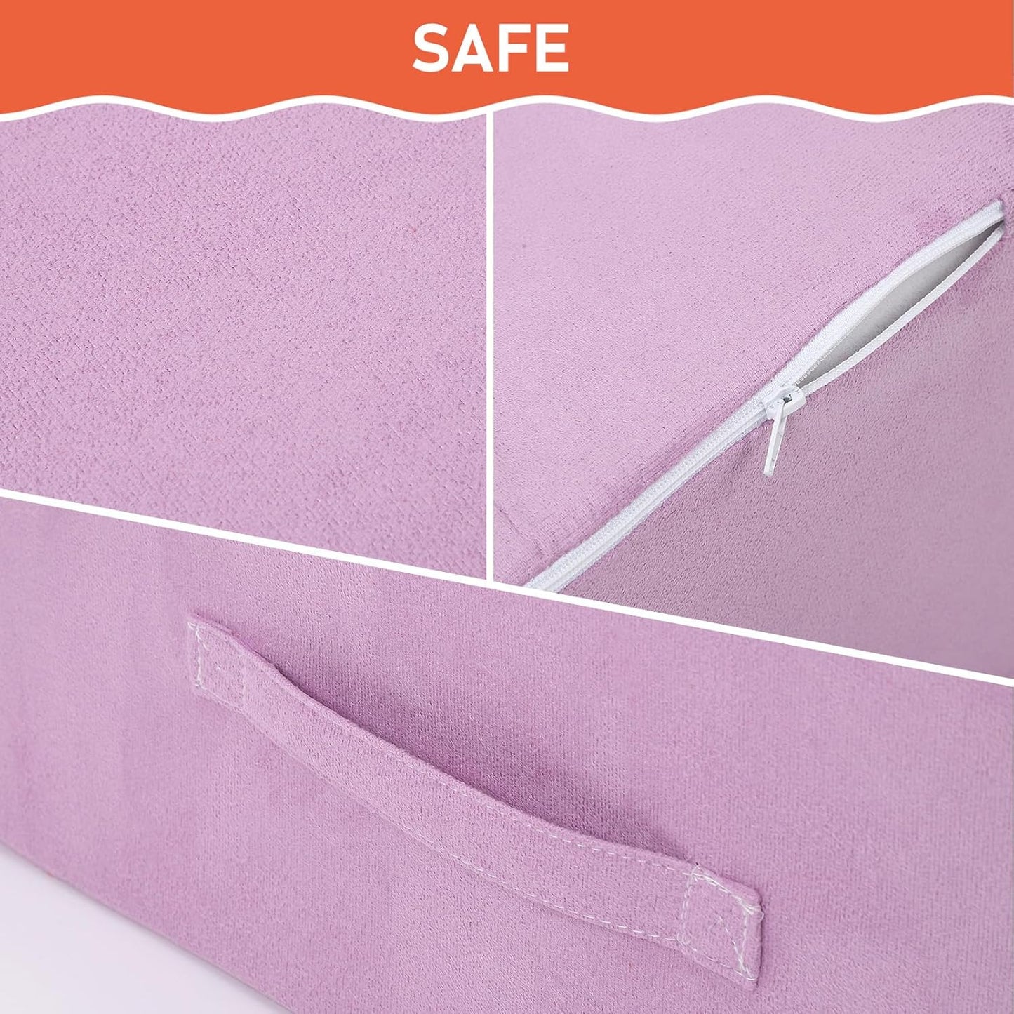 6-Piece Soft Suede Toddlers Climbing Toys, Baby Foam Climbing Blocks, Waterproof Foam Play Gym Climber Structures for Toddler Babies, Indoor Climb and Crawl Activity Play Set