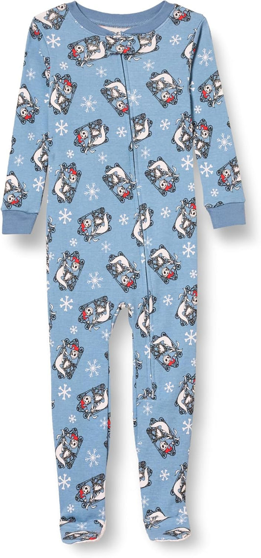 Amazon Essentials Disney | Marvel | Star Wars Unisex Babies' and Toddlers' Snug-Fit Cotton Footed Pajamas, Multipacks