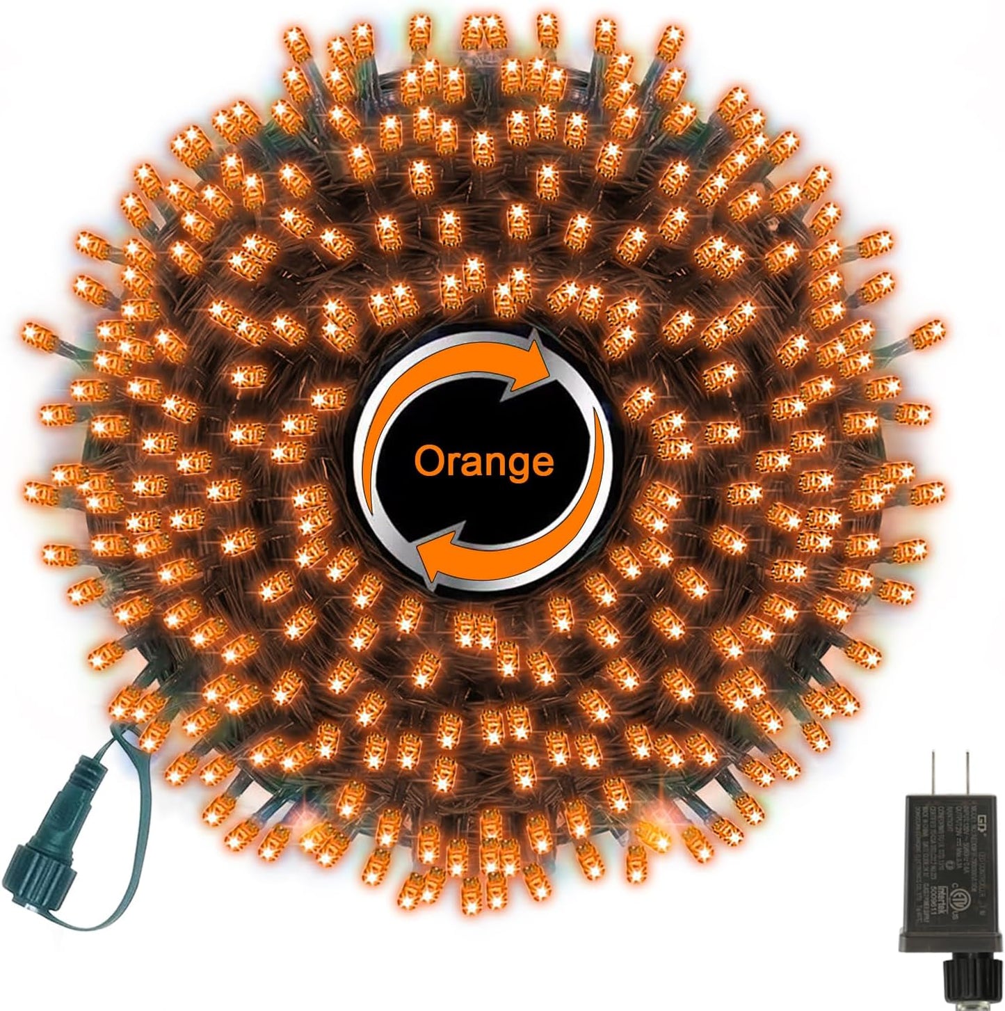 66FT Halloween Decorative Mini Lights, 200 LED Green Wire Fairy Starry String Lights Plug in, 11 Lighting Modes, for Halloween Decoration Outdoor Xmas Tree Party Decoration (Orange)
