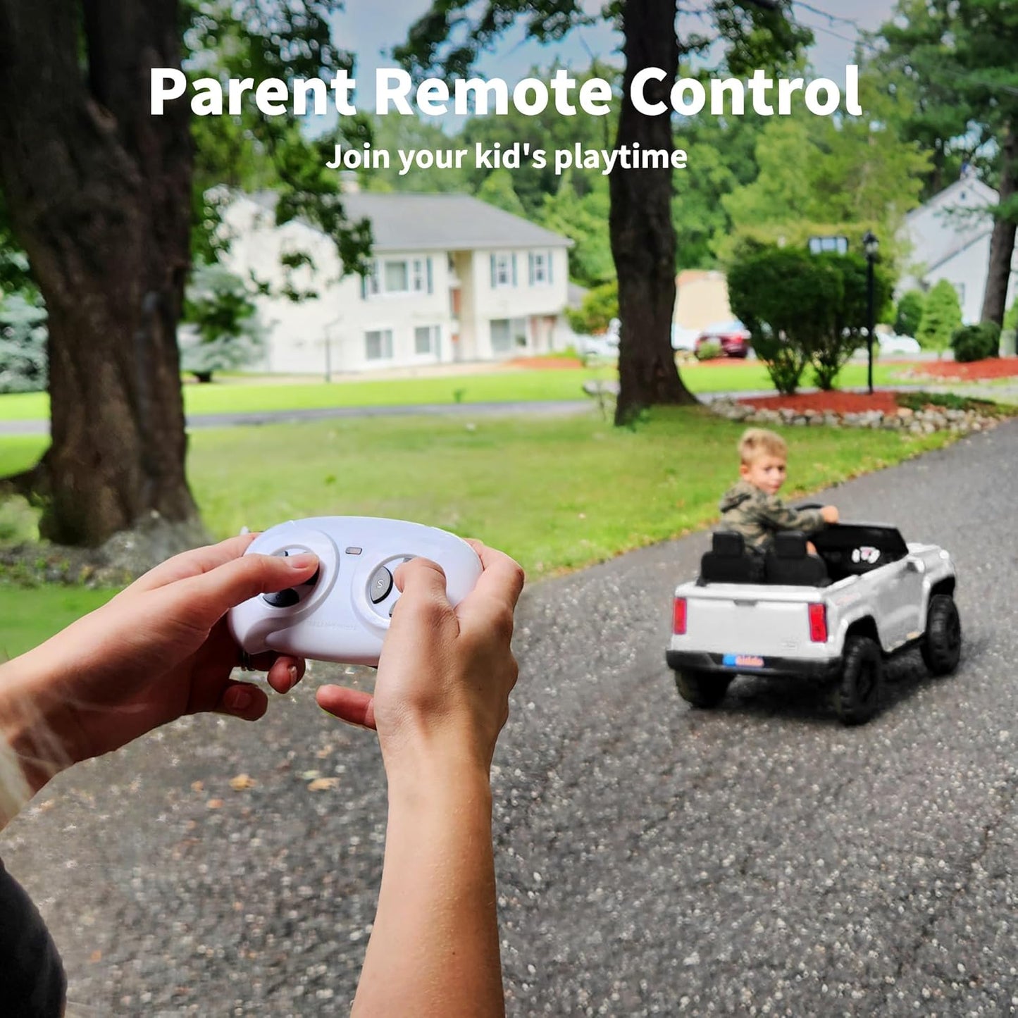 24V 10Ah Ride on Toy for Big Kids, 4WD 2 Seater Electric SUV Kids Car to Drive w/Remote Control, 4x200W Motors - White