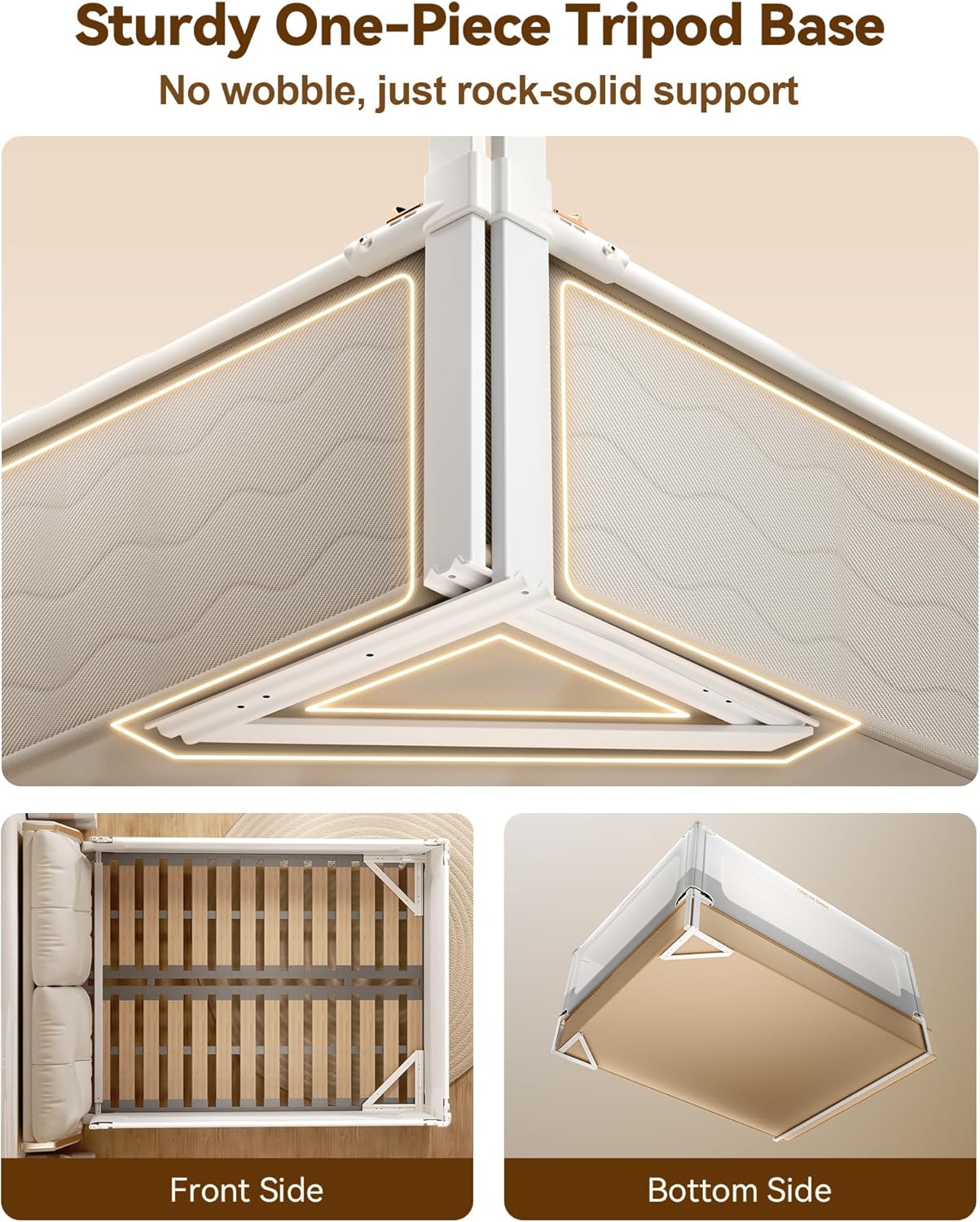 3 Piece Full Size Bed Rails for Toddlers, No-drill Needed Baby Bed Rail Guard with Height Adjustable, Thickened & Reinforced Child Safety Side Railing Guards/Bedrail for Kids,White/Grey, 54x78.7x78.7”