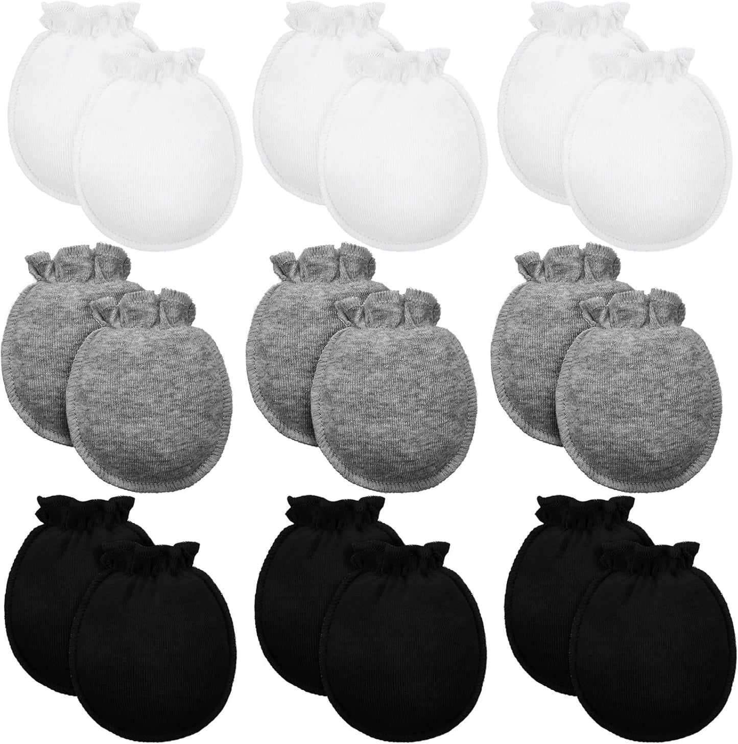 9 Pairs Newborn Baby Boys Girls Mittens 0-6 Months Infant Toddler Mittens No Scratch Solid Color Gloves