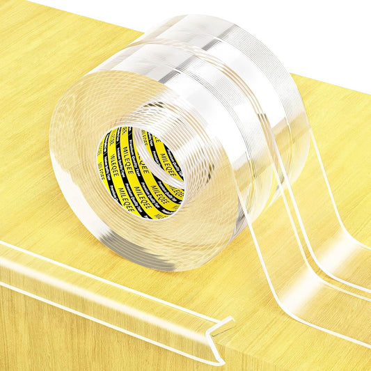 2Pack Clear Edge Protector Strip,1.18in x 16.4FT(32.8FT Total),Sharp Edge Wrap Cover Tape,Self Adhesive Protective Bumper Guards for Cabinet Door Desk Table Furniture,Kitchen Countertop,Waterproof