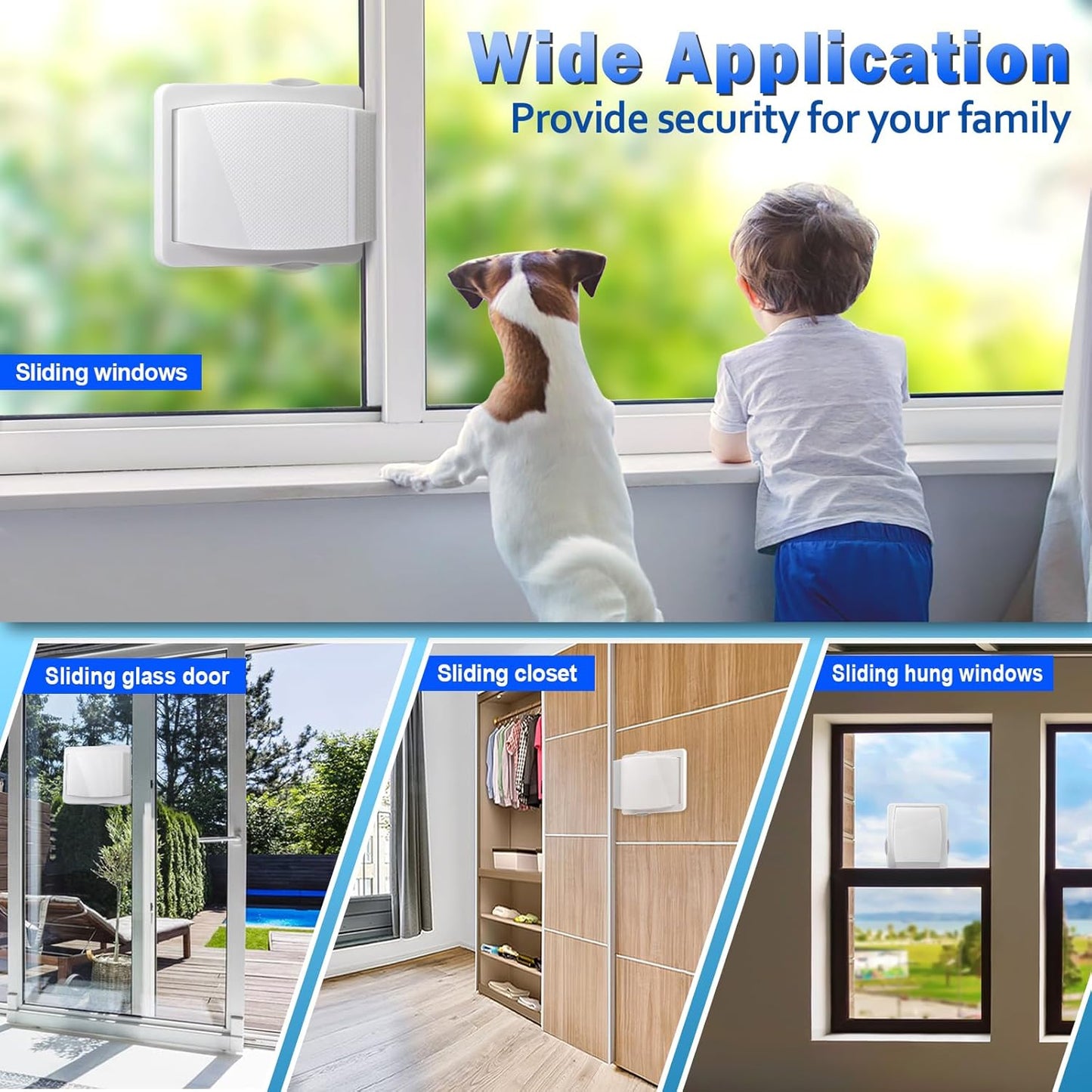 Sliding Door Lock, 6 Pack Child Safety Sliding Glass Door Lock for Sliding Glass Doors, Sliding Windows, Sliding Closet, etc. Easy to Installation Provides More Security for Your Baby and Pets