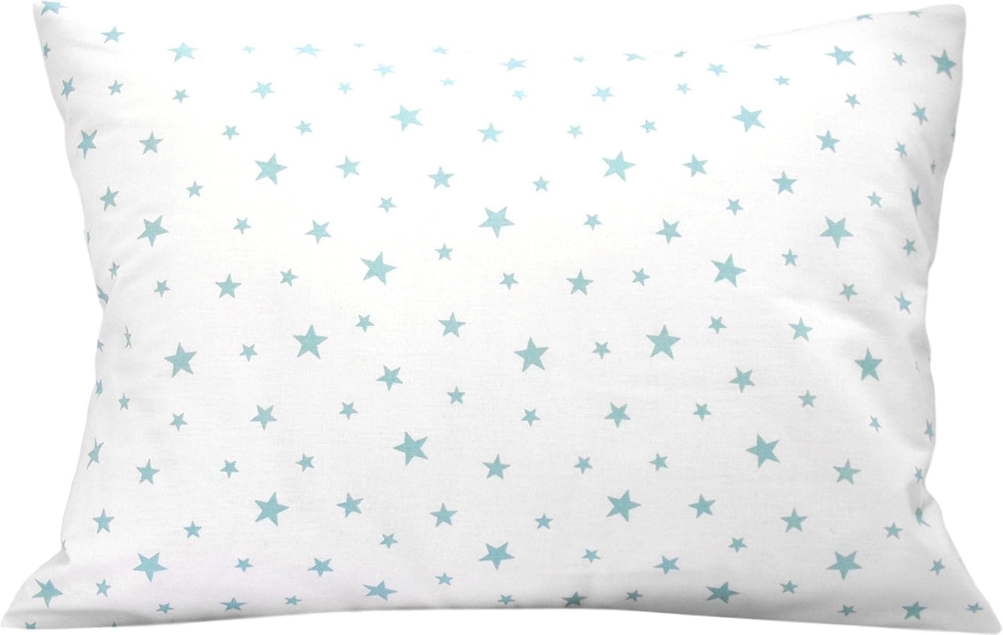 13x18 Pillowcase Children - Star Pillow Case Kids, Toddler Star Pillowcase Cotton, Girl Boys Pillow Cases, Travel Pillow Case Cover - Green Stars