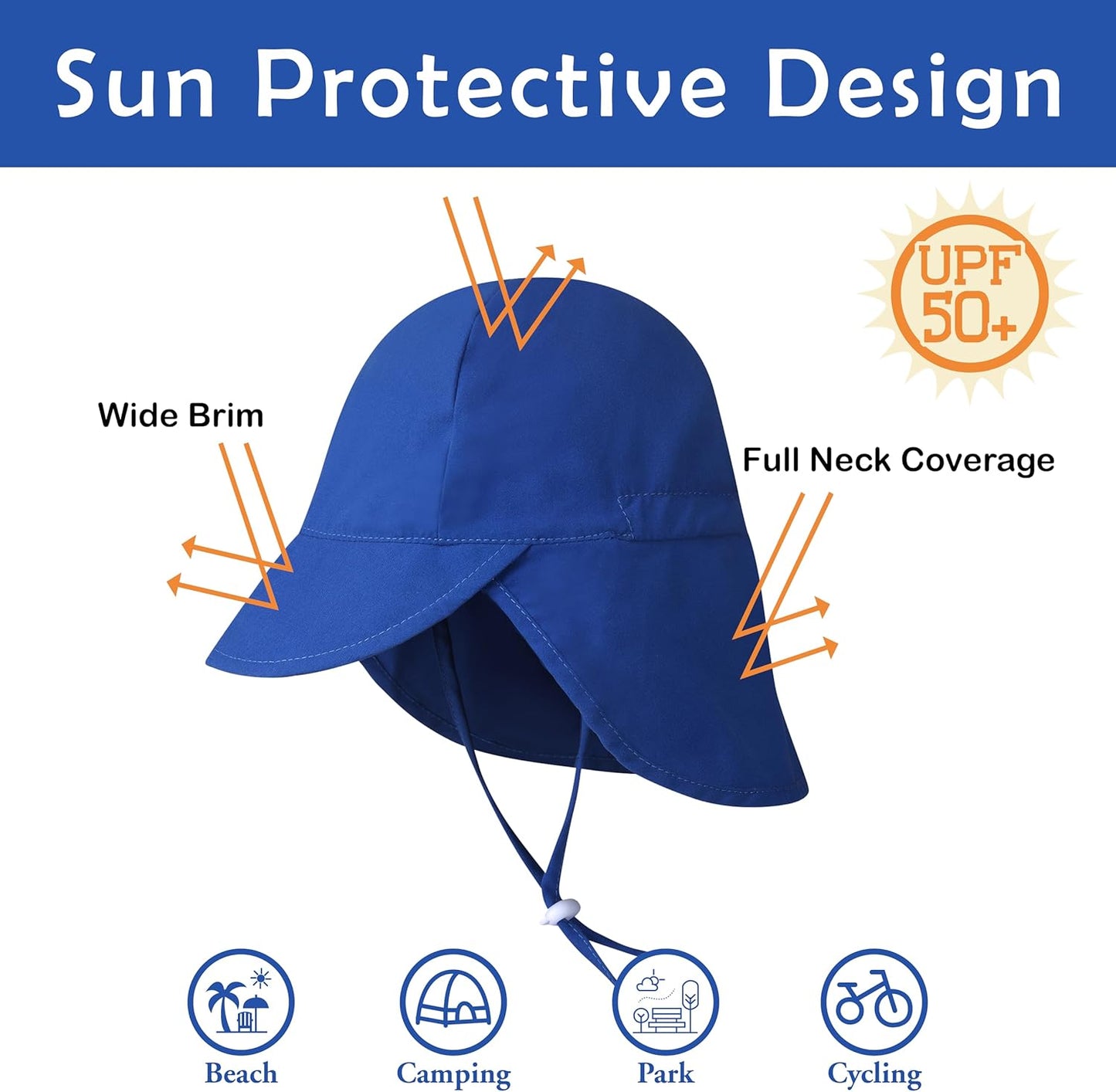 2 Pack Baby Sun Hats UPF 50+ Toddler Beach Hat for Girls Boys 0-4 Years