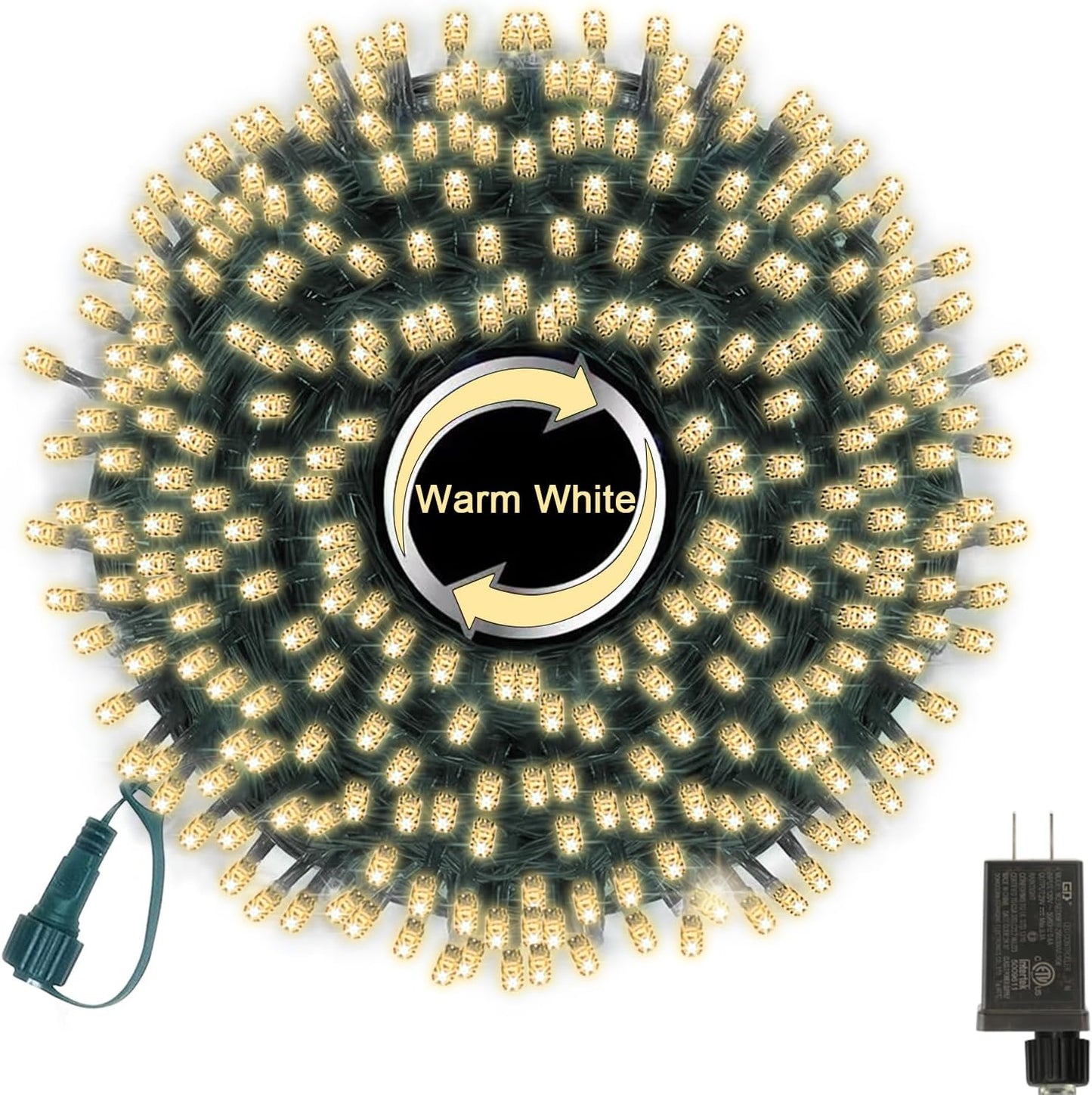 33ft Christmas Decorative Mini Lights, 100 LED Green Wire Fairy Starry String Lights Plug in, 11 Lighting Modes, for Indoor Outdoor Xmas Tree Wedding Party Decoration (Warm White)