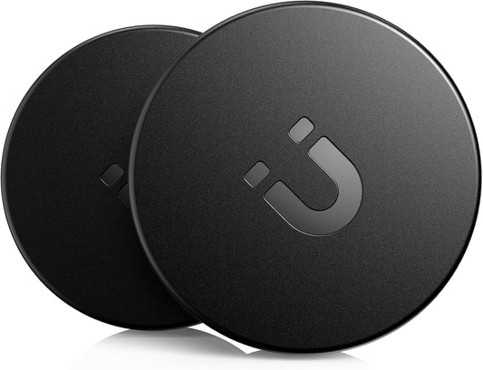 2 Pack Ultra Magnetic Air Tag Holder | Sealed from Water | Shatterproof | Minimalist Design | Compatible with Apple AirTag, Extra 3M Tape for Optional Mounting, Air Tag Magnetic Case for Car -Black
