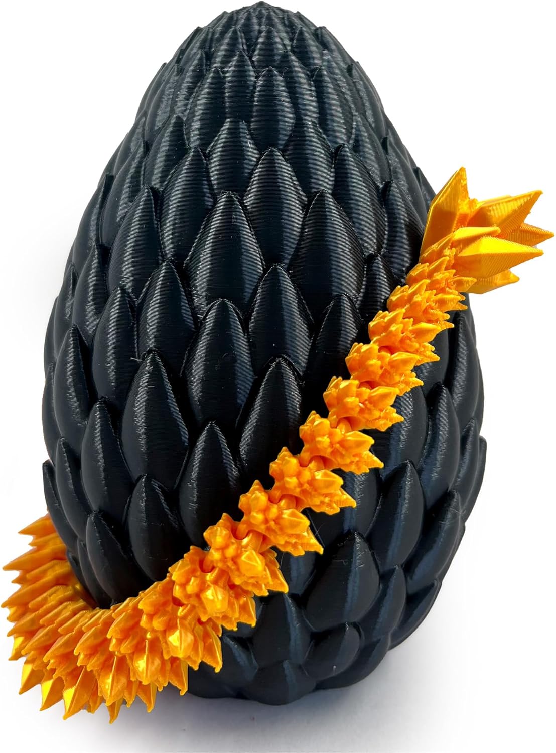 3D Printed Dragon in Egg,Full Articulated Dragon Dragon with Dragon Egg,Flexible Joints Suitable for Administrative Desk (Black)
