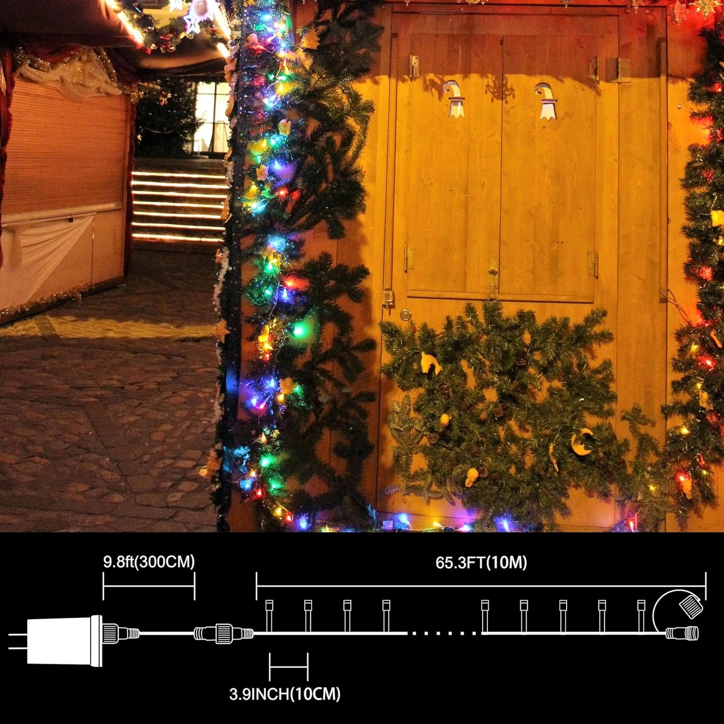 33ft Easter Lights,Christmas Decorative Mini Lights, 100 LED Green Wire Fairy Starry String Lights Plug in, 11 Modes for Indoor Outdoor Xmas Tree Wedding Easter Party Decoration (Multicolor)