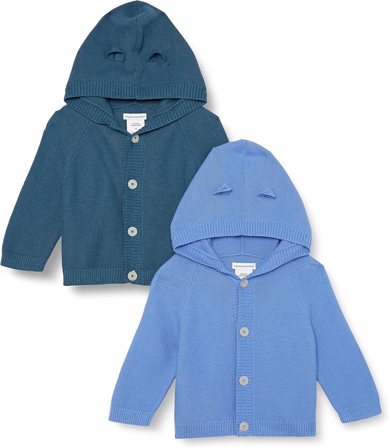 Amazon Essentials Unisex Babies' Hooded Sweater, Pack of 2