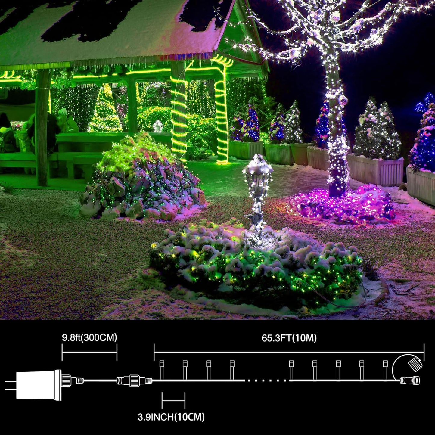 33ft St Patrick's Day Decorations Lights, 100 LED Green Wire Fairy Starry String Lights Plug in, 11 Lighting Modes, for Indoor Outdoor Xmas Tree Wedding Party Decoration (Green)