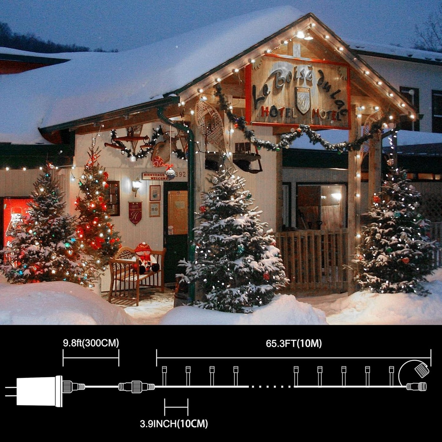 33ft Christmas Decorative Mini Lights, 100 LED Transparent Wire Fairy Starry String Lights Plug in, 11 Lighting Modes, for Indoor Outdoor Xmas Tree Wedding Party Decoration (White)