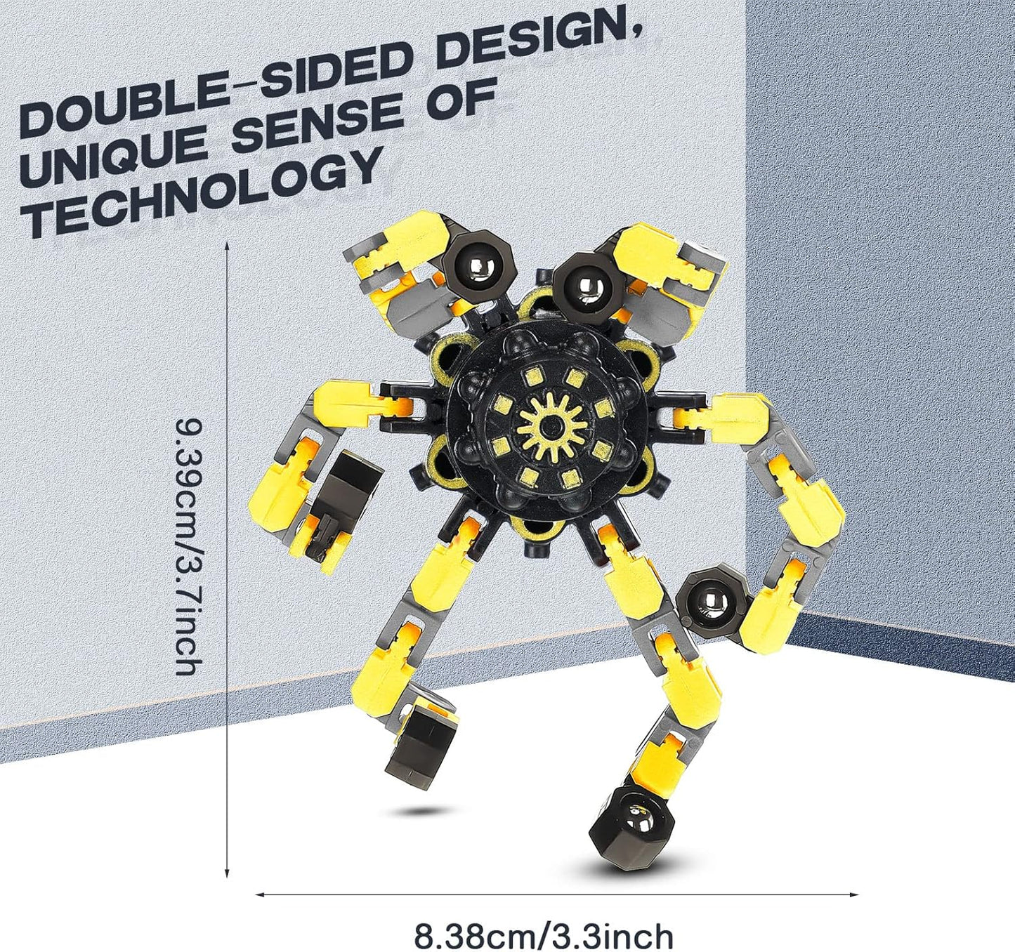 20 Pcs Transformable Chain Robot Finger Spinner Robot Deformed Mechanical Spiral Twister Fingertip Spinners Spiral Twister Fingertip Decompression Fingertip Spinner for Adults Teens