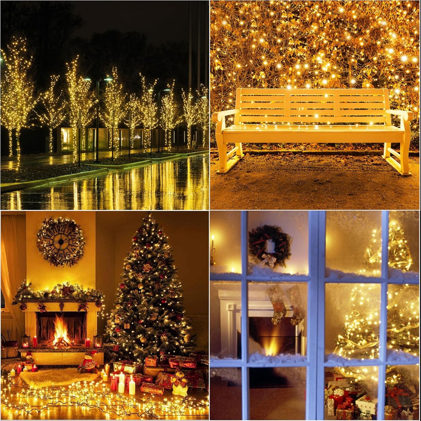 66ft Golden Christmas Decorative Mini Lights,200 LED Transparent Wire Fairy Starry String Lights Plug in,11 Lighting Modes, for Indoor Outdoor Xmas Tree Wedding Party Decoration (Yellow)